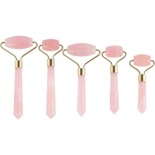 Natural Rose Quartz Face Lift Jade Roller Massage Tools Portable Small Facial Roller Massager Thin face Beauty Health Care Tools