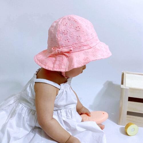 Summer Spring Baby Girl Panama Hat Princess Lace Breathable Baby Sun Hat For Kids Infant Toddler Baby Bucket Hat Beach Cap