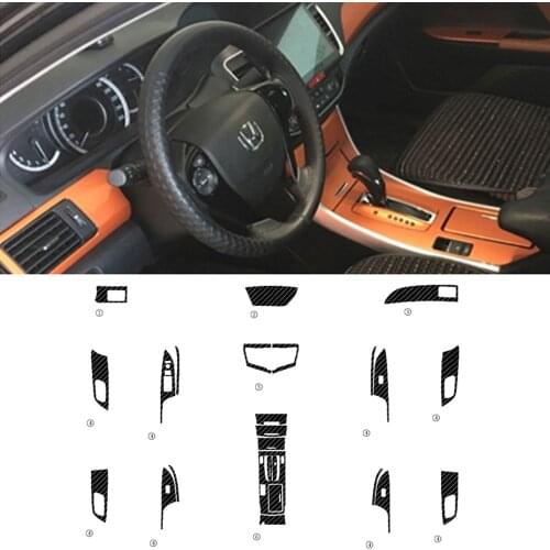 Full Set Interior Matte Carbon Fiber Center Console Durable Wrap Protector Vinyl Decoration Sticker For Honda Accord 2014-2017