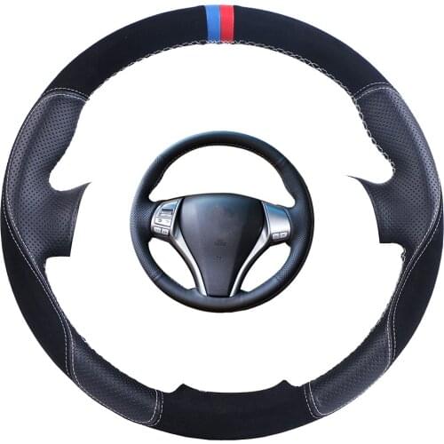 Custom Car Steering Wheel Cover For Nissan Teana Altima 2013-2016 X-trail Qashqai Rogue Suede Leather Auto Steering Wheel Braid