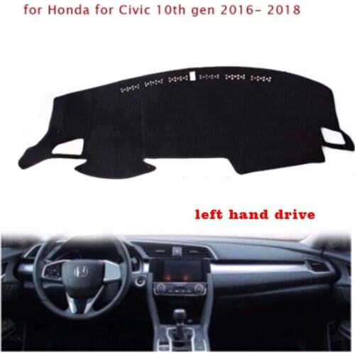 RkAC Custom fit For Honda civic 2016 -2019 10th generation Car Styling Covers Dashmat Dash Mat Sun Shade Dashboard Cover Capter