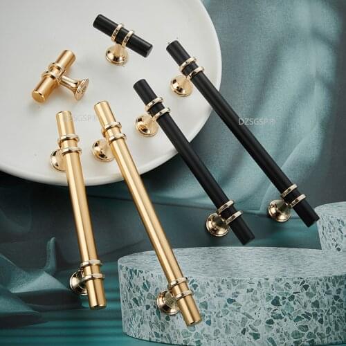 Drawer Cabinet Knob T Bar Zinc Alloy Cupboard Kitchen Handle Door Dresser Hardware Black Gold Solid Suitcase Pull