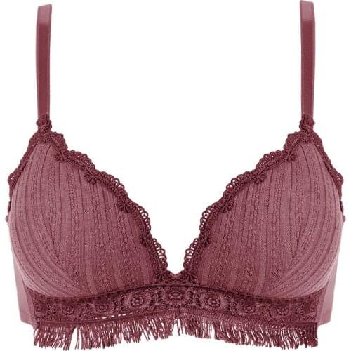 Sexy Girl Lace Underwear Female Light Support Comfortable Breathable Unrimmed Bra Gather Adjustment Bra