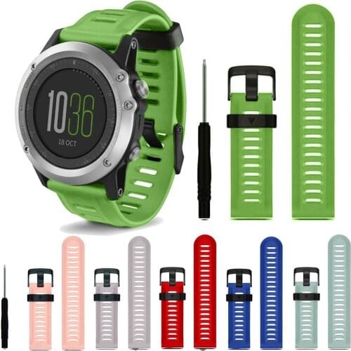 Sport Silicone Replacement Wristwatch Strap Watch Band For Garmin Fenix 3 /3 HR /fenix 5X /fenix 5X plus 26mm