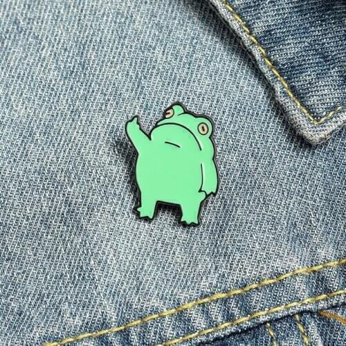 Cartoon Animal Cute Funny Frog Brooch Collar Pin Broches Badges for Backpack Broches Jewelry Pins and Stickers