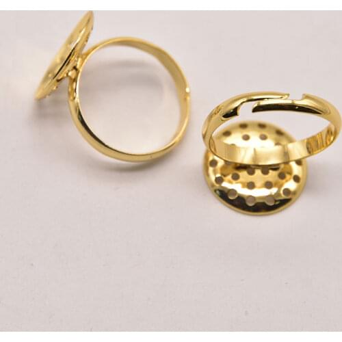 1 piece/batch 16mm Open ring support Wedding Hair Jewelry Diy Findings & Components Women Accessories 18k gold plated JA0497
