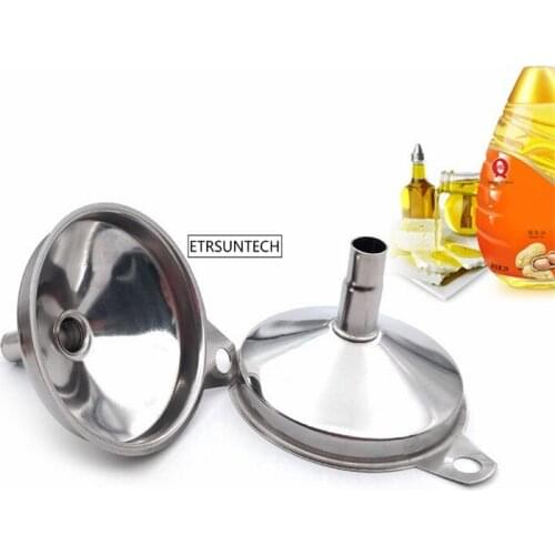 100PCS Mini Stainless Steel Funnel Collapsible Funnel Portable Funnels Be Hanging Household Liquid Dispensing Kitchen Tools