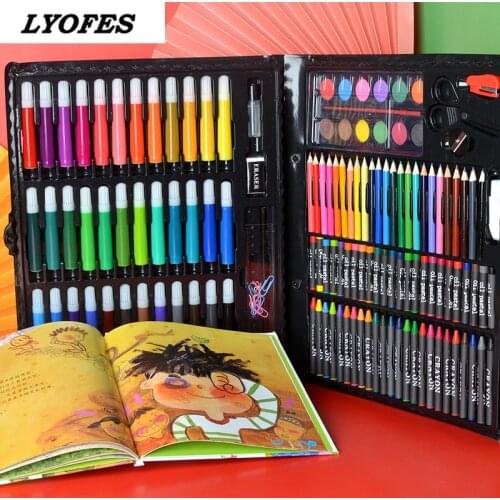150 Pcs Kids Art Set Children Drawing Set Water Color Pen Crayon Oil Pastel Painting Drawing Tool Art Supplies Stationery Set
