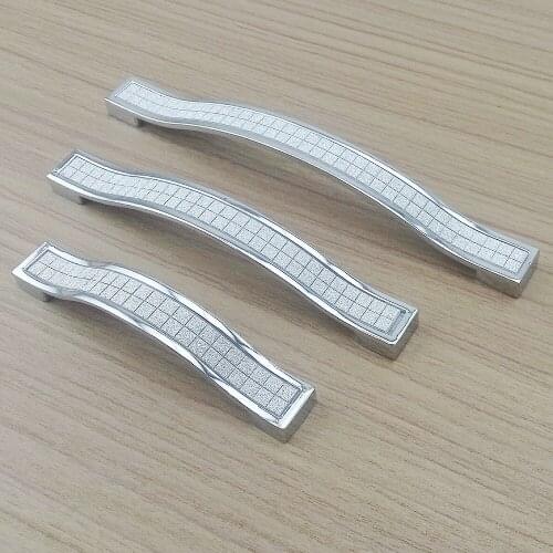 2pcs Modern Silver-Crystal Furniture Hardware Handle Kitchen Cabinets Small Door Drawer Wardrobe Cupboard Dresser Pull Door Knob