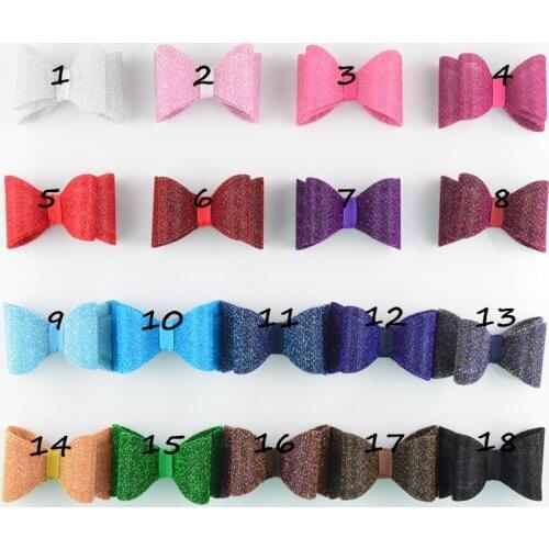 30pcs/lot 2.8'' Newborn Luxe Gold Dust Hair Bows without clip for Headbands/Hair Clips Shiny Hard PVC Bow HDJ105