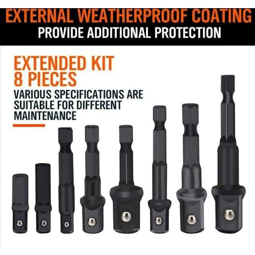 8 Pieces Drill Hex Socket Adapter Converter Nut Driver Impact