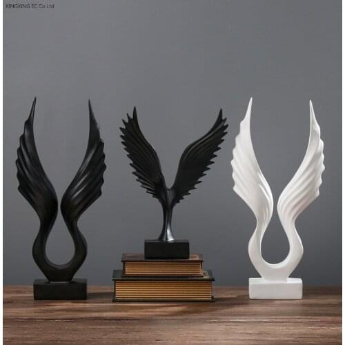 Home Decoration Accessories Abstract Sculpture Wings Decoration Resin Crafts Animal Statue Sculpture Vintage Decoration Gifts