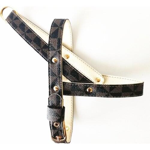 Amazon cross-border big pai leather lattice pet T-shaped chest back pet leash pet supplies wholesale