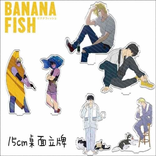 Anime BANANAFISH Stands Cartoon Ash Lynx Shorter Wong Acrylic Figure Cosplay Model Desktop Decor Fans Gift Collection Props