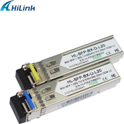 Free Shipping!Most brand compatibility 1000base BIDI SFP 1.25G SFP WDM 20KM 1310/1550nm LC/SC Connector