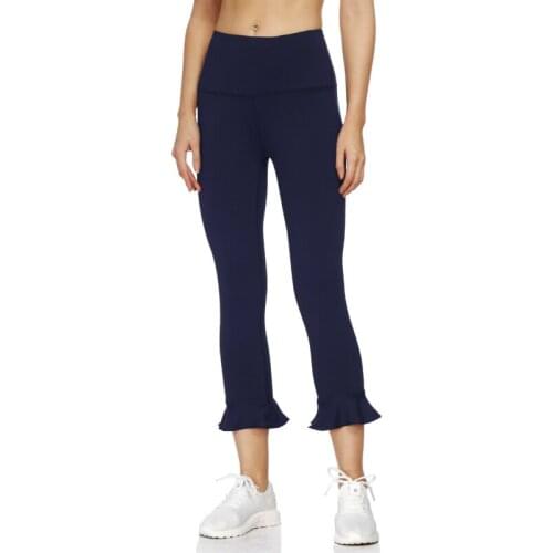 Seamless Yoga Pencil Pants Tights Women High Waist Sport Flared Leggings Slimming Ruffle Sport Leggings Women Workout Leggings