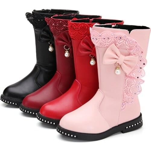 Girls Boots 2021 New Children Short Boots Kids Fashion Winter Autumn Single / Cotton Fashion Mid-calf Boots STQ061