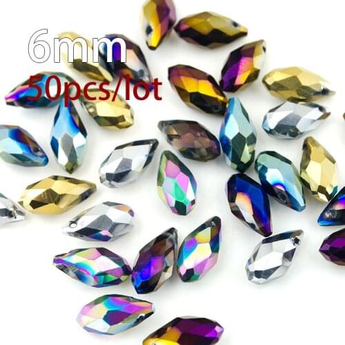 Briolette Pendant Waterdrop AAA Austrian crystal beads 6*11mm 50pcs Teardrop glass beads for jewelry making bracelet DIY