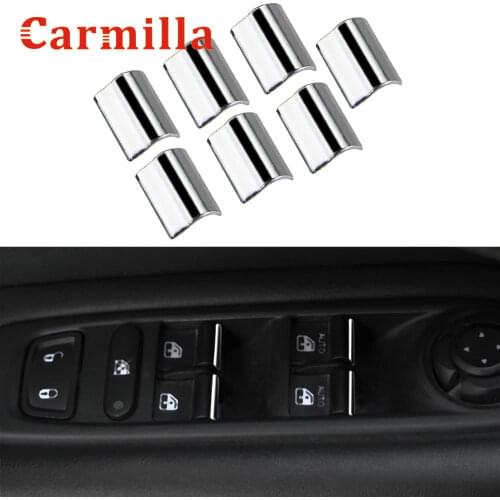 Carmilla for Jeep Renegade 2014 - 2021 Compass 2017 - 2021 Interior Window Lift Control Knob Cover Trim ABS Chrome 7Pcs/Set