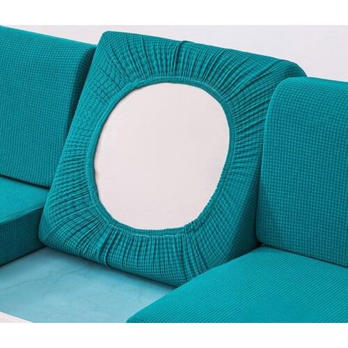 Sofa Cushion Cover Plaid Polyester Slipcover For Living Room Funiture Protector Seat Cushion Elastic Solid Color