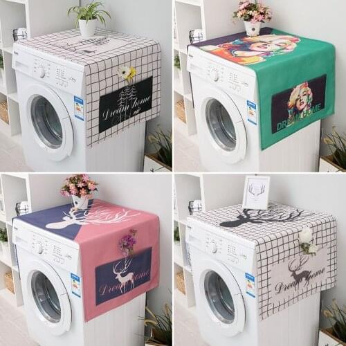 Nordic Style Household Drum Automatic Washing Machine Cover Air Conditioner Refrigerator Sunscreen Cotton Linen Dust Cover