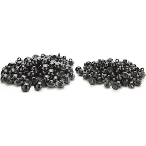 100pcs/lot Black Buttons Round Mushroom Domed Sewing Shank DIY Eyeball Animal Ball Toy Eyes Accessories 9mm/11mm
