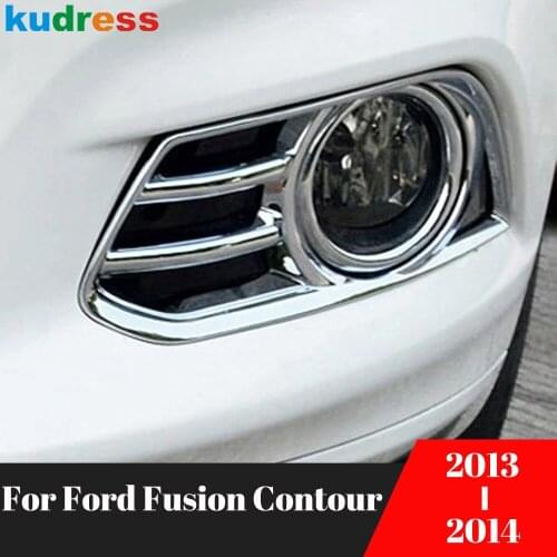 For Ford Fusion Contour 2013 2014 ABS Chrome Front Fog Lamp Cover Foglights Frame Trim Auto Parts Molding Accessories 2pcs