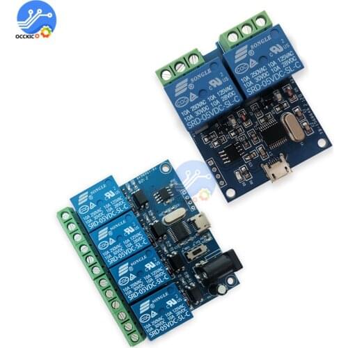 Dual-Channel USB Relay Module 2/4 Channels USB Intelligent Control Switch Smart Home Remote Control Switch For Arduino
