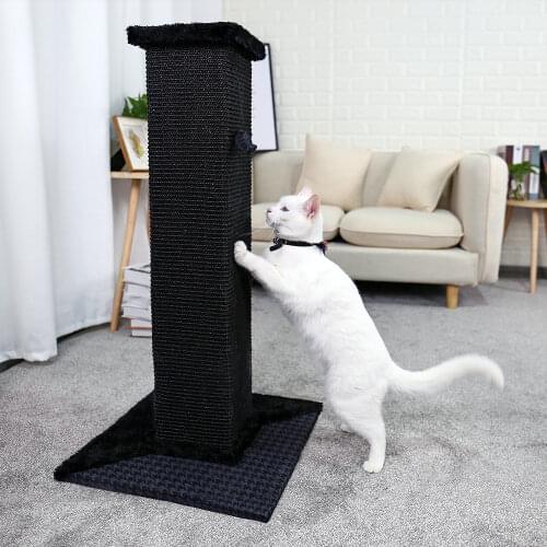 H82CM Fast Delivery Pet Cat Tree House Scratcher For Kitten Scratching Pad Mat Cats Training Toy Sisal Scratching Post With Ball