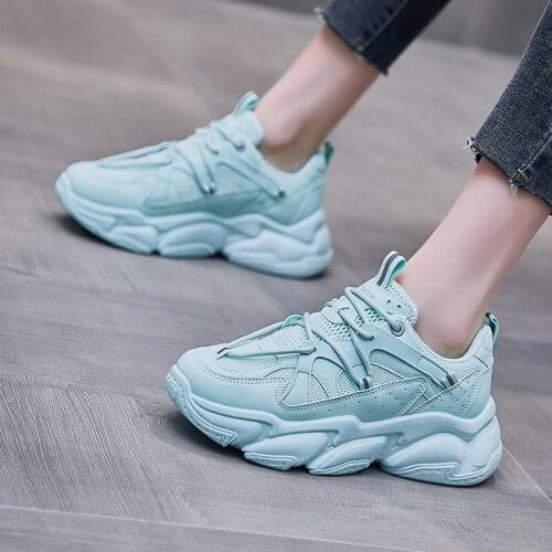 New Fashion Women Platform Sneakers Running 2021 Outdoor Sports Shoes Spring Autumn Mesh Lace Up Shoes For Ladies Vulcanize