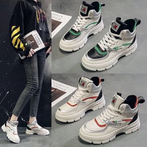 Womens Chunky Sneakers Thick Bottom Platform Vulcanize Shoes Fashion Breathable Casual Running Shoe for Ladies Female 2020