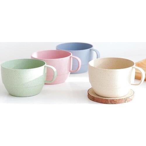 European Style Wheat Straw Breakfast Drinking Milk Cup Coffee Tea Juice Mug