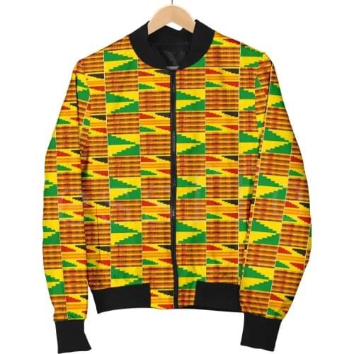 Tessffel County Traditional Africa Native Pattern Kente 3DPrint Men/Women Sportswear Windbreaker Jacket Winter Bomber Jacket A4