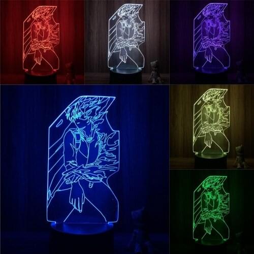 My Hero Academia Shoto Fighting 3D Lamp Action Figure LED NightLight 7 Colors Touch Table Room Decor Night Light Model