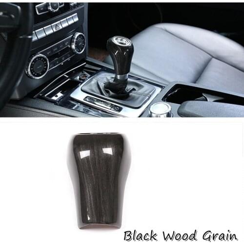 Black Wood Grain ABS Car Gear Shift Head Trim Sticker Fit For Mercedes Benz C Class W204 E W212 GLK X204 CLS W218 A G Class