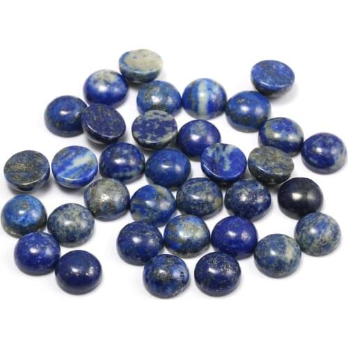 Natural Lapis Lazuli Gem Stones Cabochon 10 12 14 16 18 mm Round No Hole for Making Jewelry