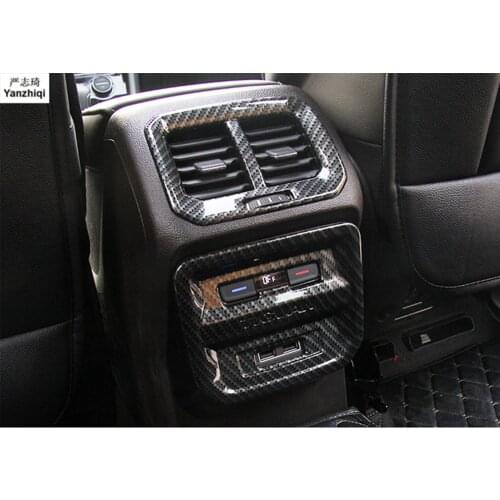 Stainless steel or ABS Rear Air Outlet Cover Chrome Trim Interior Decoration matte FOR 2016 2017 2018 Volkswagen VW Tiguan mk2