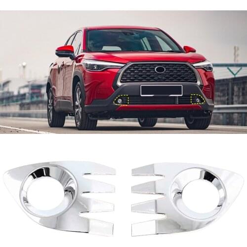 2PCS ABS Front Fog Light Lamp Garnish Cover Trim for Toyota Corolla Cross XG10 2020 2021 Accessories