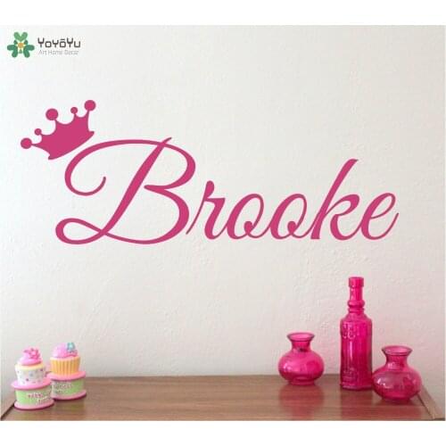 Girls Personalized Name Wall Stickers For Kids Rooms Custom Name Nursery Baby Bedroom Wall Decal Art Gift Home Decor Mural SY391