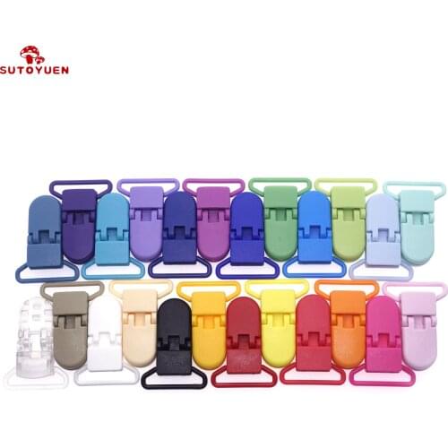 380 Pcs Sutoyuen Plastic Newborn Baby Pacifier Clip Holder Teething Soother Attache Sucette Mam Dummy Chain For 25mm Ribbon