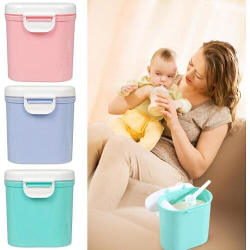 Portable Baby Food Storage Box Newborn Cereal Milk Powder Snacks Container Feeding Accessories with Spoon Silicone Seal Ring