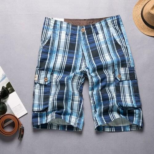 Straight Beach Shorts Men Multiple Pocket Overalls Outdoor Sports Joggers Streetwear Loose Cargo Five-point Pants