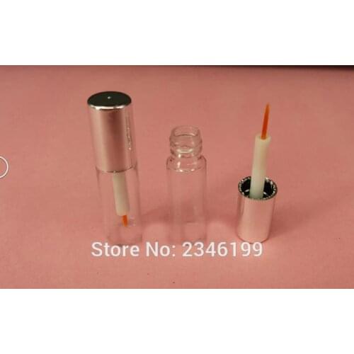 1.2ML 50pcs/lot DIY Empty Eyeliner Tube with Silver Cap, Sample Clear Eyeliner Refillable Tube, Mini Eye Glue Packing Tube