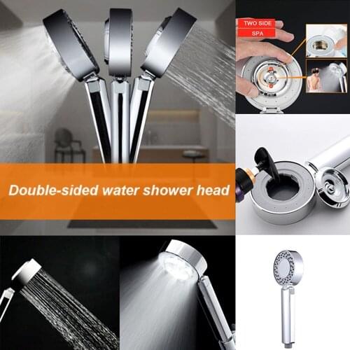 Handheld Shower Head High Pressure Chrome Spary Water Saving Double-sided Adjustable Sprinkler Bathroom Faucets Filte 19OCT21