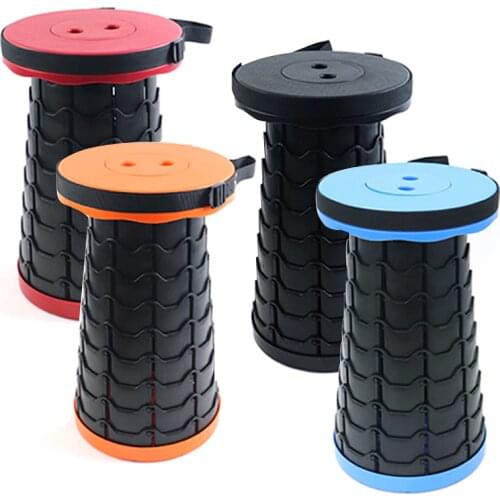 Portable Telescopic Stool with Mobile Charger, Outdoor Camping Retractable Stool