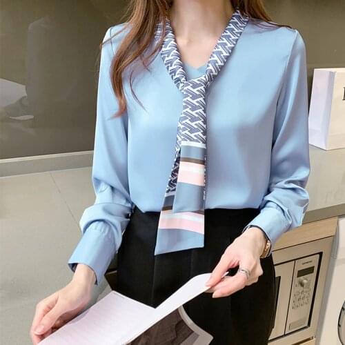 Блузки с галстуком Soisansoi China At AliExpress