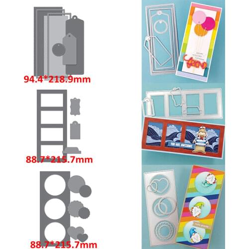 Metal Cutting Dies Stencil Film Frame Round Tag Label Mini Banner Slimline for DIY Scrapbooking Craft Paper Cards 2021 New