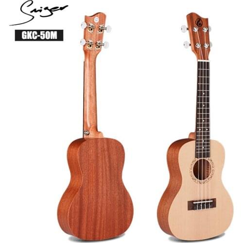 Smiger Spruce Ukulele GKS-50M 21 Inch Soprano Stain Open Gear Ukulele Mahogany Neck Guitar Music Instrument