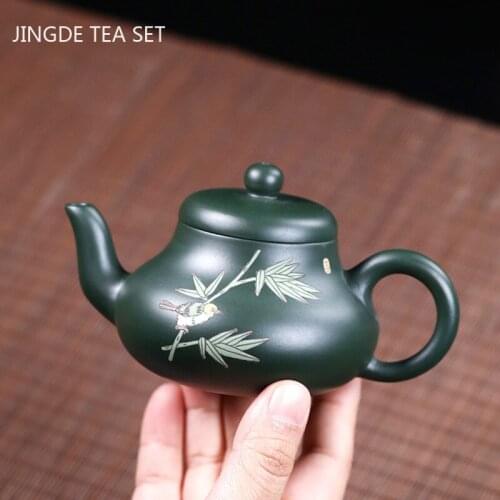 Yixing Boutique Tea Pot Handmade Purple Clay Teapot Beauty Kettle Raw Ore Green Mud Teaware Tie Guanyin Tea Ceremony Gift 150ml