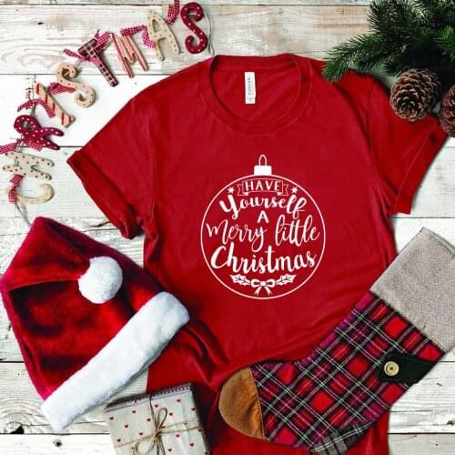 Have Yourelf A Merry Little Christmas Print Womens T-shirt Short Sleeve Casual Tees Shirt Tops 2020 Merry Christmas Clothes